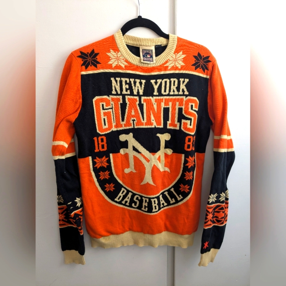 MLB New York Giants Baseball Vintage Holiday Sweater by Cooperstown Collection
